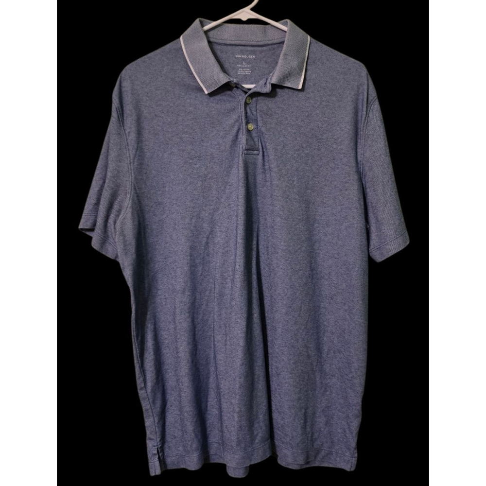 Men's VAN HEUSEN Blue Regular Fit Polo Shirt L‎ Golf
